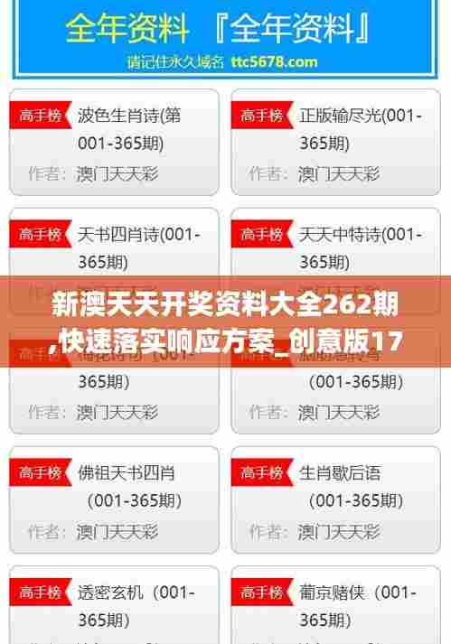 新澳天天开奖资料大全262期,快速落实响应方案_创意版17.468