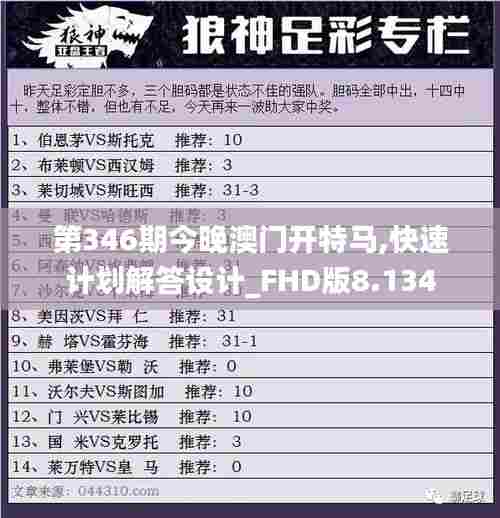 第346期今晚澳门开特马,快速计划解答设计_FHD版8.134