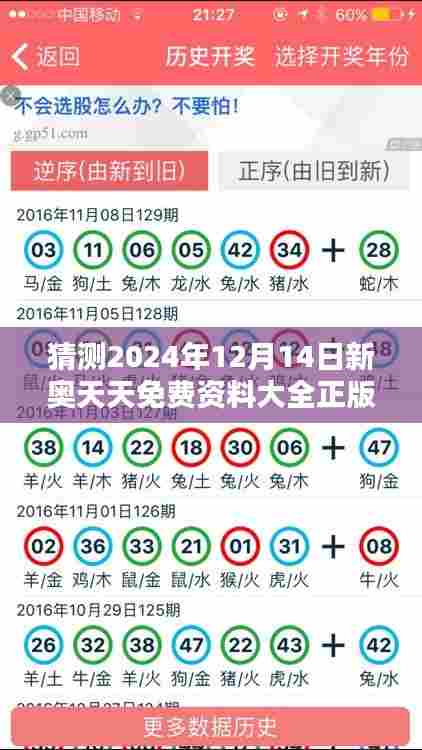 猜测2024年12月14日新奥天天免费资料大全正版优势：正版免费资源的时代意义
