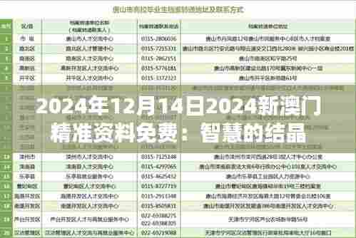 2024年12月14日2024新澳门精准资料免费:智慧的结晶