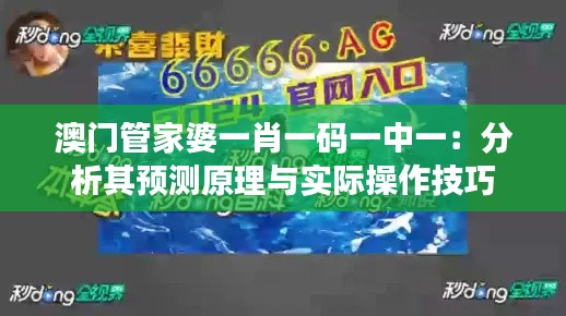 澳门管家婆一肖一码一中一：分析其预测原理与实际操作技巧