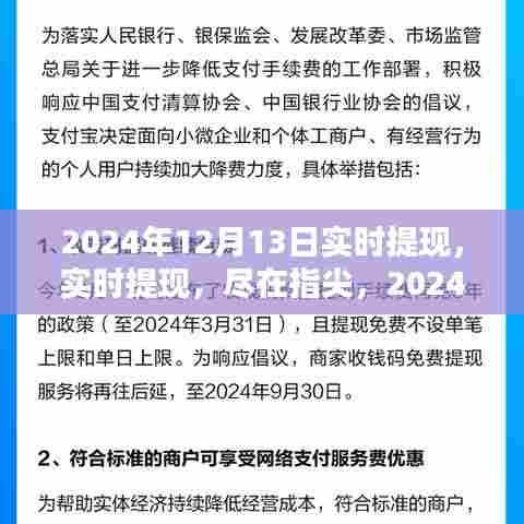 2024年12月13日实时提现产品深度评测，尽在指尖的极速提现体验