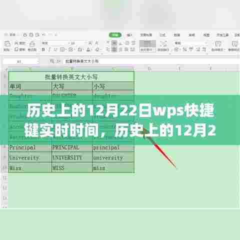 历史上的12月22日WPS快捷键实时时间，全面评测与详细介绍