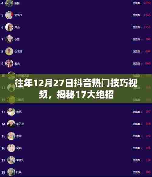 抖音热门技巧揭秘,往年年终绝招回顾