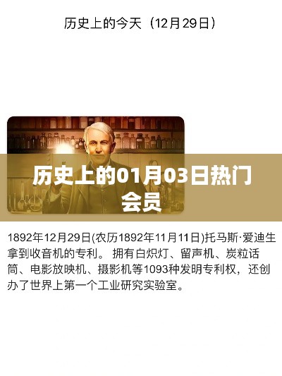 历史上的热门会员日期,一月三日这一天
