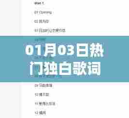 热门独白歌词精选，一月三日心动篇章