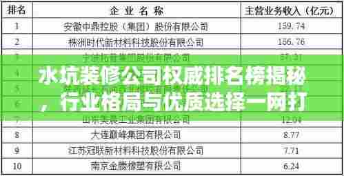 水坑装修公司权威排名榜揭秘，行业格局与优质选择一网打尽