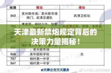 天津最新禁炮规定背后的决策力量揭秘!